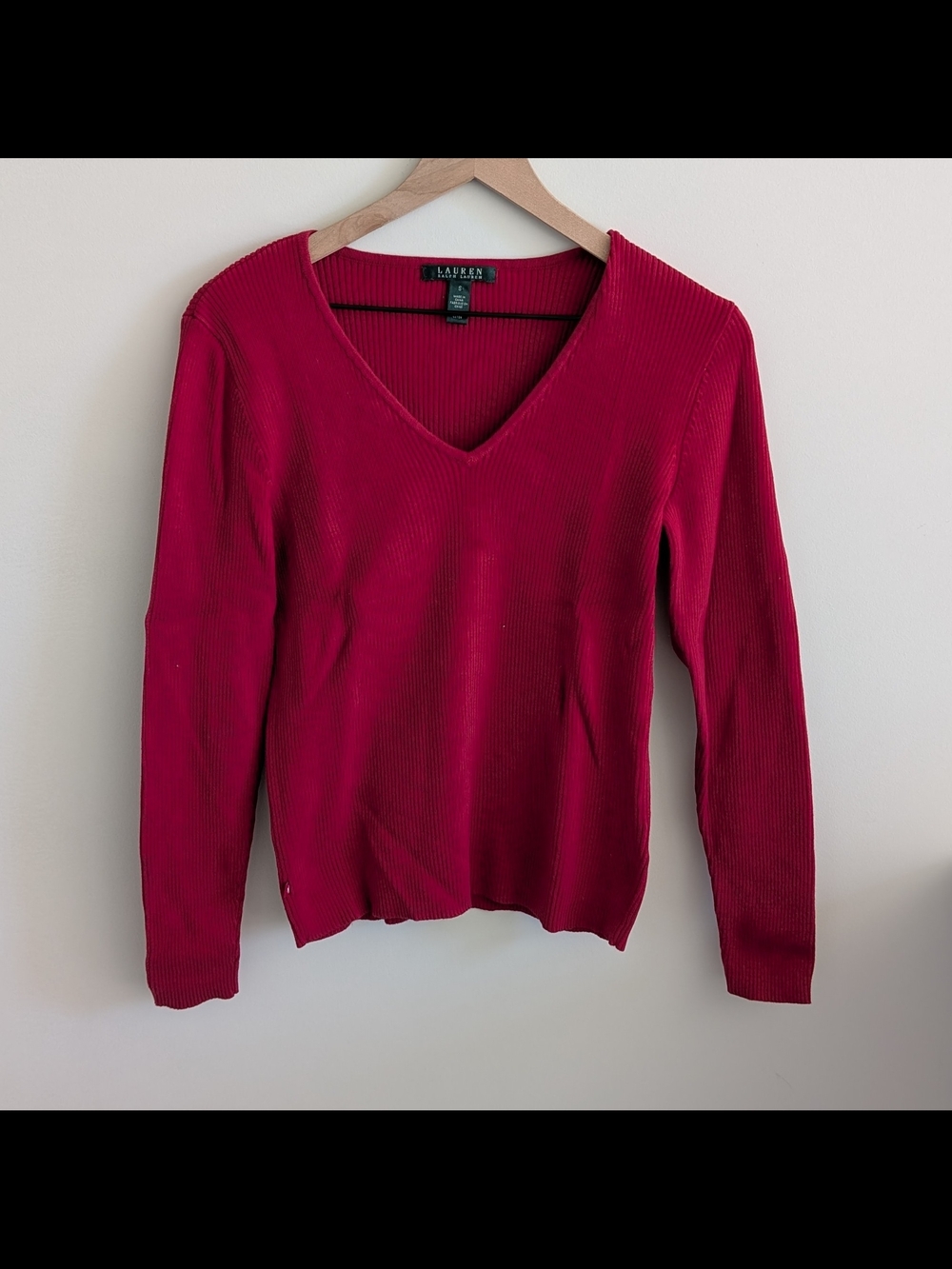 Ralph Lauren Red Ribbed Knit Sweater
